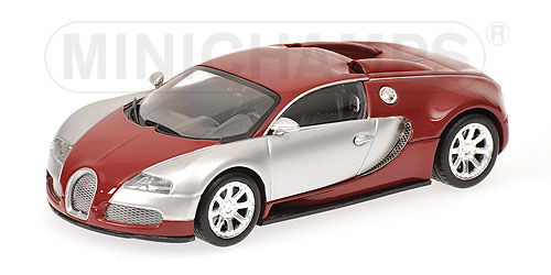 1:43 BUGATTI Veyron EDITION CENTENAIRE 2009, CHROME/RED - 400110851