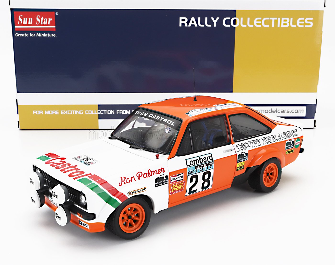 1:18 FORD Escort Mkii Rs 1800 (night Version) Castrol №28 Rally Rac Lombard (1978) Malcolm Wilson - Ron Palmer, White Orange - 4857R