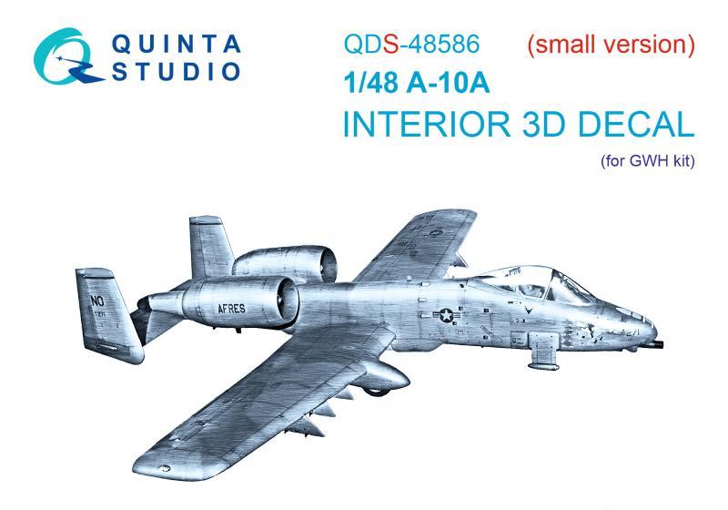 1:48 3D Декаль интерьера кабины A-10A Warthog (GWH) (малая версия) - QDS-48586