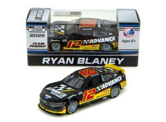 1:64 Ford Mustang #12 Ryan Blaney *Advance* black/white/red 2025 - C122565ADVRB