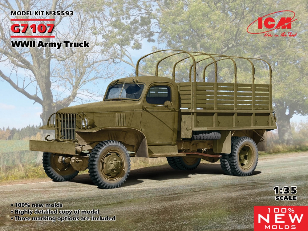 1:35 Сборная модель G7107, Армейский грузовой автомобиль IIМВ - 35593
