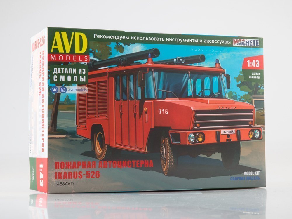 1:43 Сборная модель Пожарная автоцистерна Ikarus-526 - 1488AVD