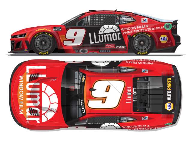 1:64 Chevrolet #9 Chase Elliott *Llumar* red/white 2025 - CX92565LLUCL