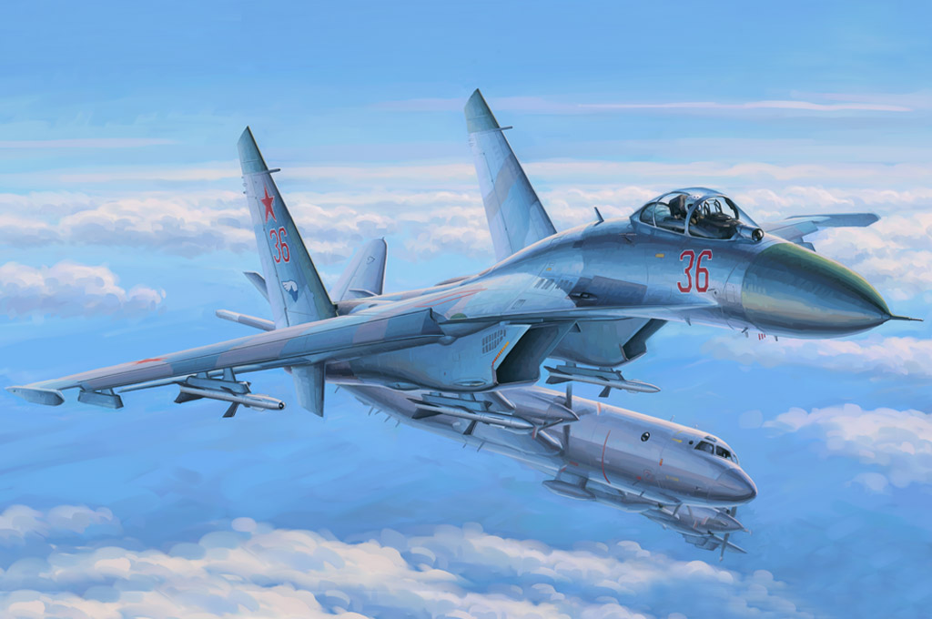 1:48 Сборная модель Самолет Su-27 Flanker Early - 81712