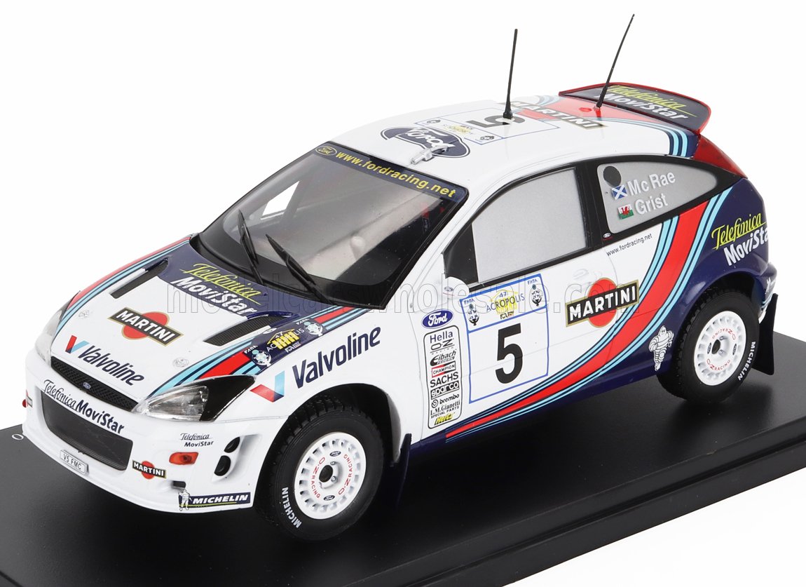 1:24 FORD Focus Wrc Team Martini Racing №5 Winner Rally Acropolis (2000) Colin Mcrae - Nicki Grist, White Blue Orange - 24WRC048