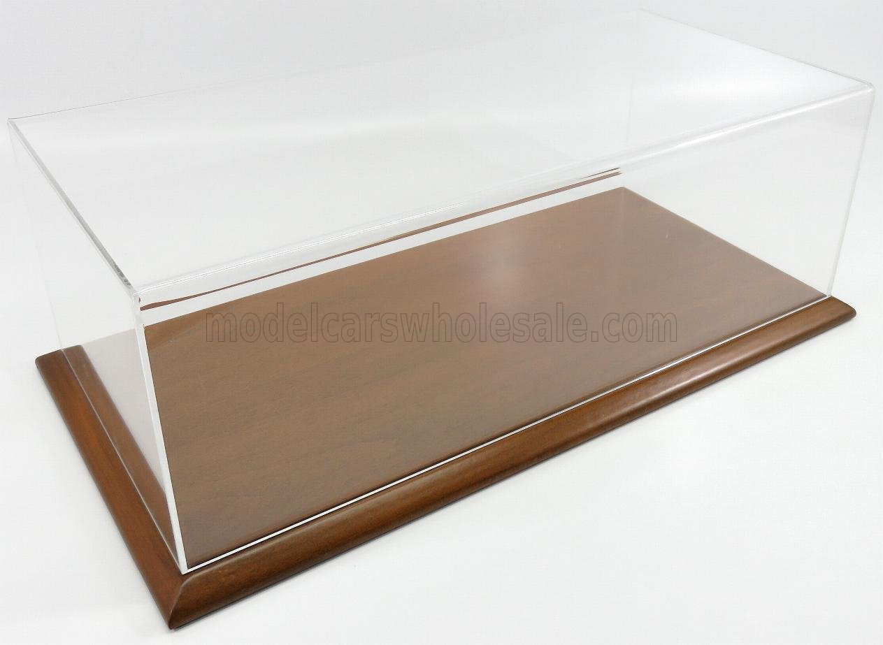 1:12 VETRINA DISPLAY BOX Molsheim Base In Legno - Wood Mahogany Base - Lungh.lenght Cm 51 X Largh.width Cm 24 X Alt.height Cm 19 (altezza Interna 15.3 Cm ), Plastic Display - ATL10061