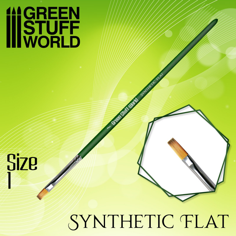 Кисть плоская Синтетическая Размер 1 / GREEN SERIES Flat Synthetic Brush Size 1 - 2458