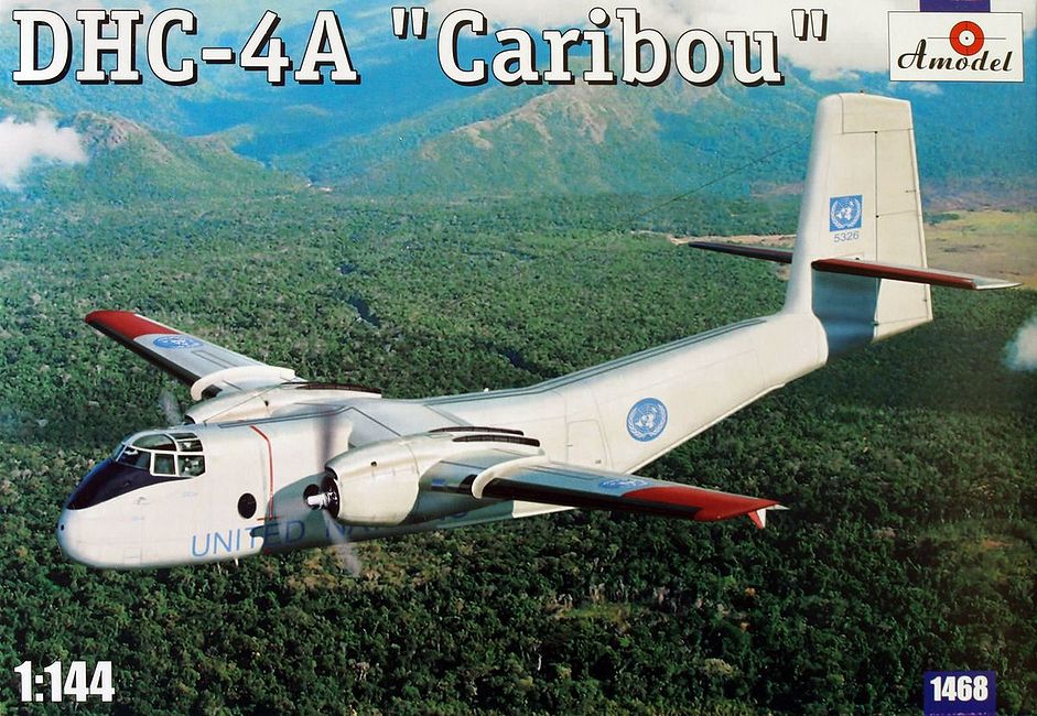 1:144 Сборная модель Канадский военно-транспортный самолет de Havilland Canada DHC-4A Caribou - 1468