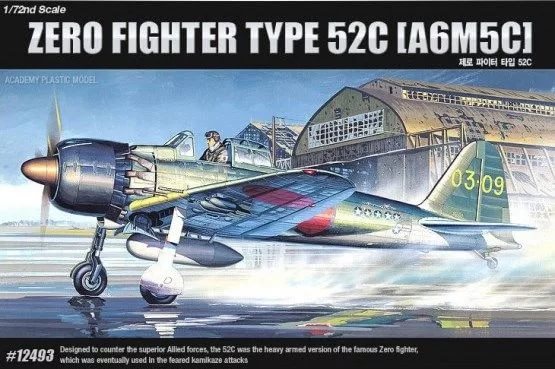 1:72 Сборная модель Самолет A6M5c Zero Fighter type 52c - 12493