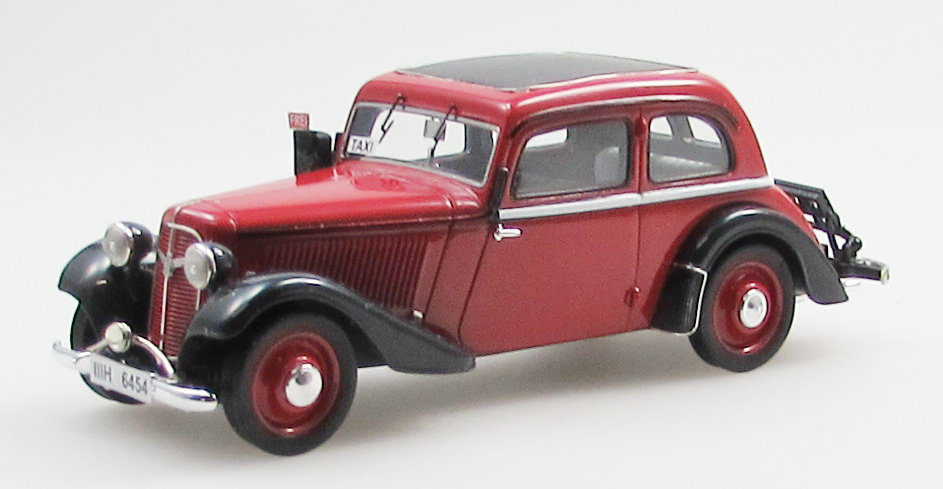 1:43 ADLER Trumpf Junior 2 door sedan Leipzig taxi (1934-41), red/black - EMEU43034E