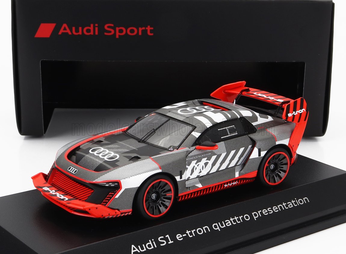 1:43 AUDI S1 E-tron Quattro №0 Presentation (2023), Silver Red Black - 5022200431