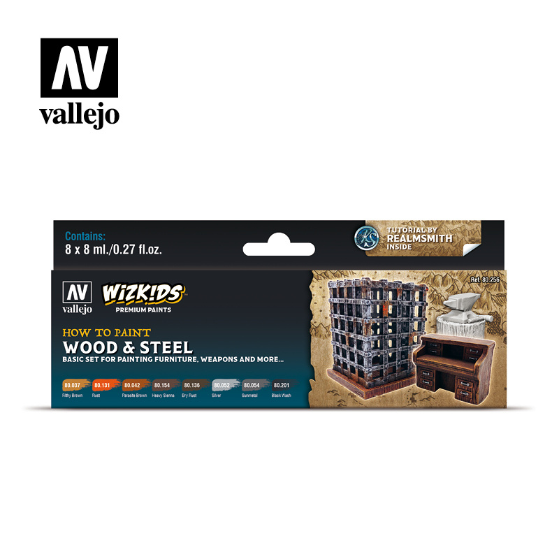 Набор акриловых красок Wizkids Дерево и сталь / Wood & Steel - 80256