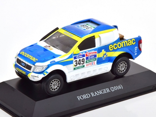 1:43 Dakar 2016 Ford Ranger #349 Rally Dakar Daniel Mas Valdes Chile, белый с синим и желтым - MAGDK349