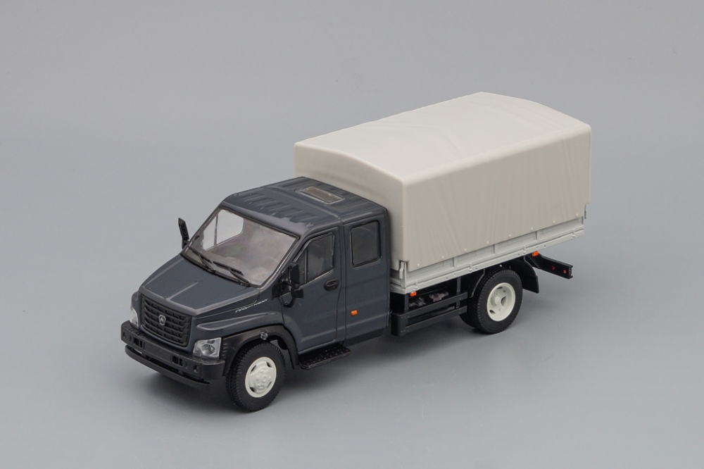 1:43 ГАЗон C42R31 бортовой (с тентом), тёмно-серый / серый - H2412t