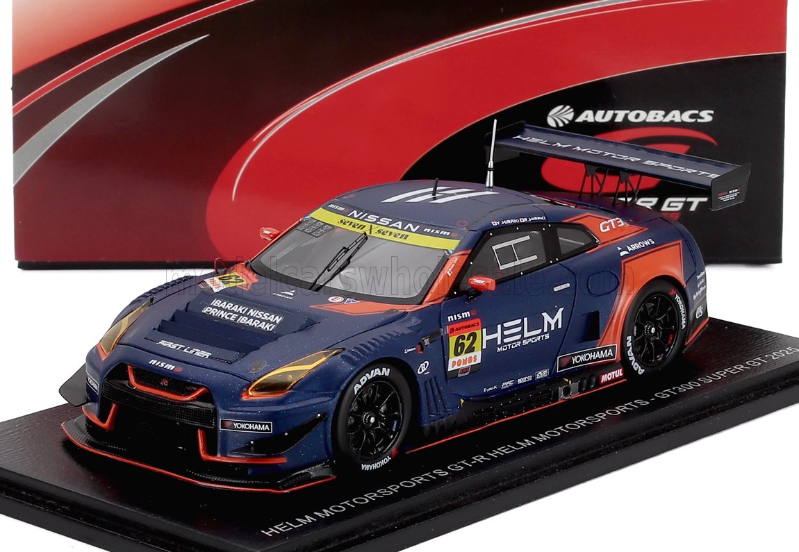 1:43 NISSAN Gt-r Nismo Gt3 Team Helm Motorsports №62 Gt300 Class Super Gt (2025) Yuya Hiraki - Reiji Hiraki, Matt Blue Orange - 43SGT25062