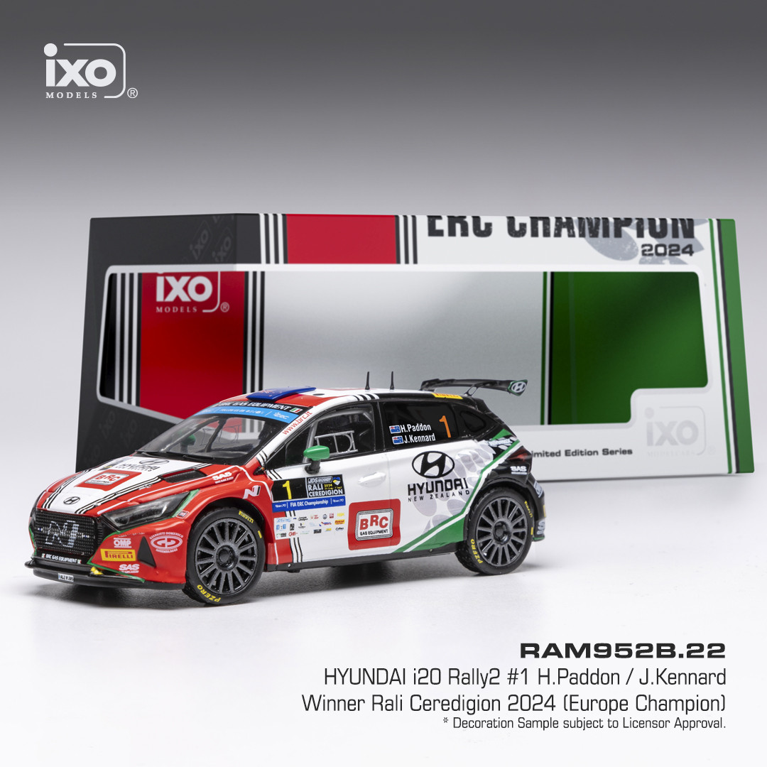 1:43 HYUNDAI i20 N Rally 2 #1 Paddon/Kennard Rali Ceredigion (2024) - RAM952B