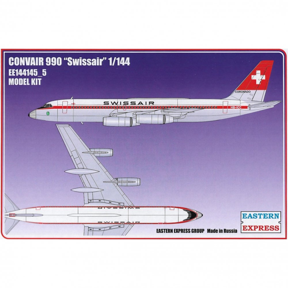 1:144 Сборная модель Авиалайнер CV990 SWISSAIR - 144145-5