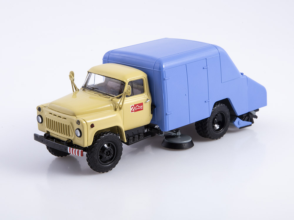 1:43 Подметально-уборочная машина ПУ-53 (53), бежевый / синий - SSM1490