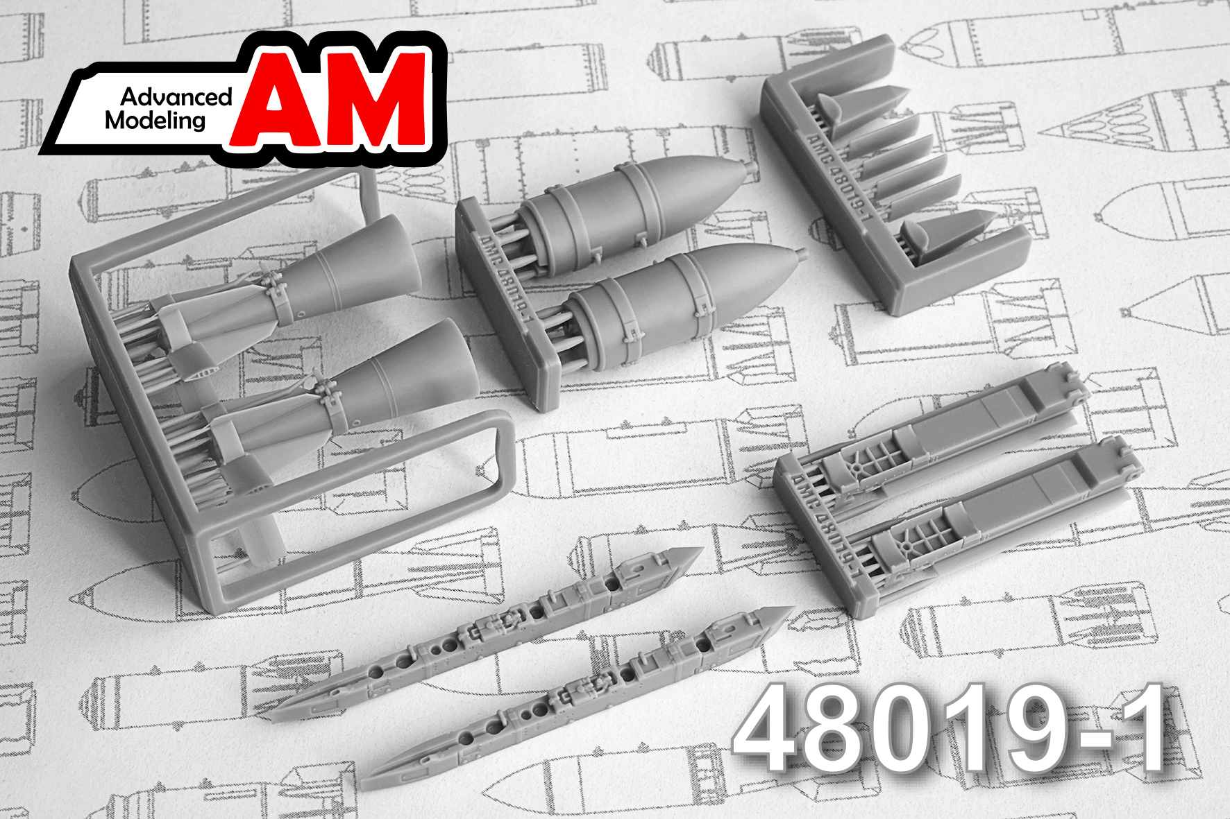 1:48 Аксессуары для моделей военной техники Бомба ФАБ-500М-62 УМПК - АМС 48019-1
