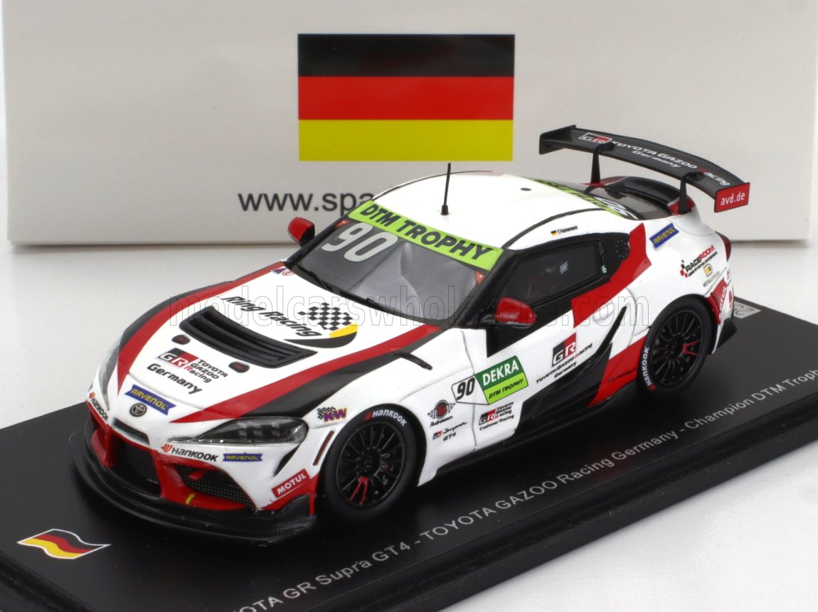 1:43 TOYOTA Supra Gr Gt4 Team Toyota Gazoo Racing №90 Europe Champion Dtm Trophy (2022) Tim Heinemann, White Red Black - SG667