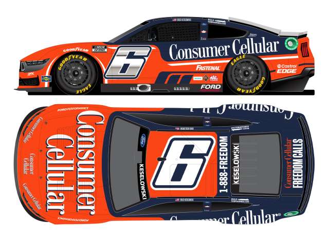 1:24 FORD Mustang #6 Brad Keselowski *Consumer Cellular* orange/blue/white 2024 - CX62423CONBW