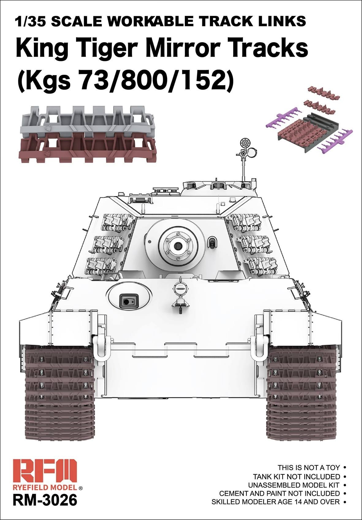 1:35 Рабочие траки для танка King Tiger - RM-3026
