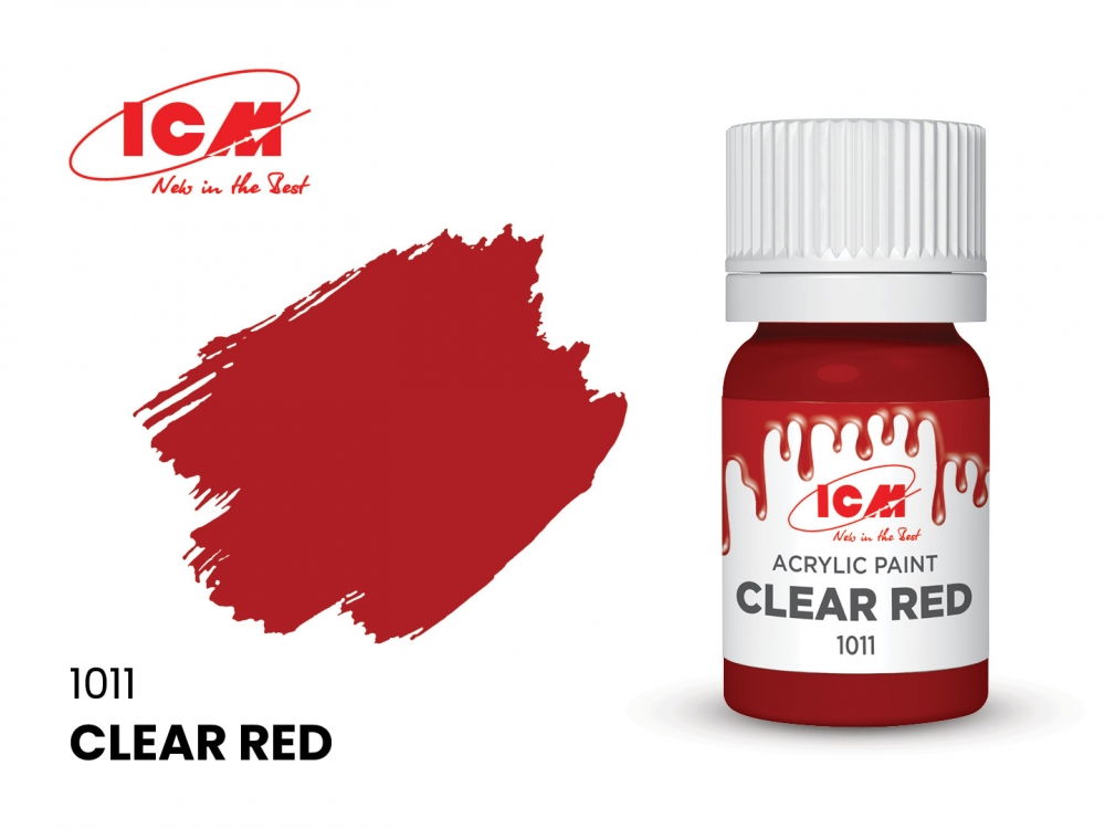 Краска для творчества, 12 мл, цвет Ясный красный(Clear Red) - C1011