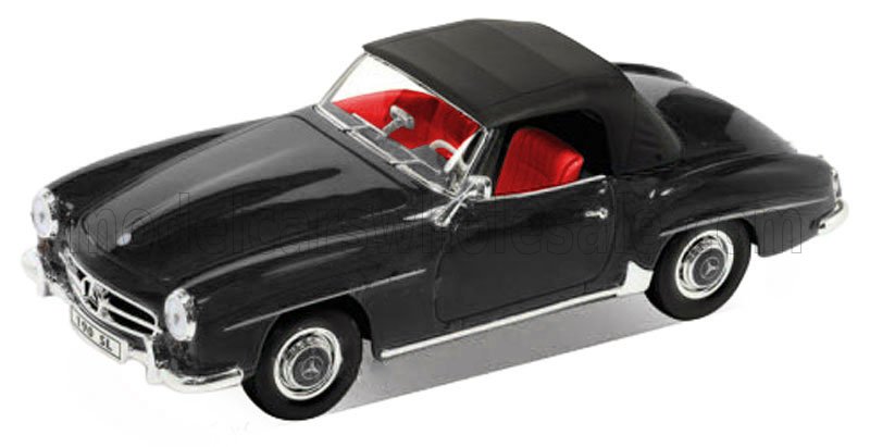 1:18 MERCEDES-BENZ SL-CLASS 190SL Spider Cabriolet Soft-Top Closed (1957), black - 19841H-BK