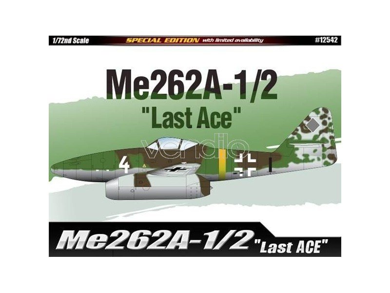 1:72 Сборная модель Самолет Me262A-1/2 'Last Ace' - 12542