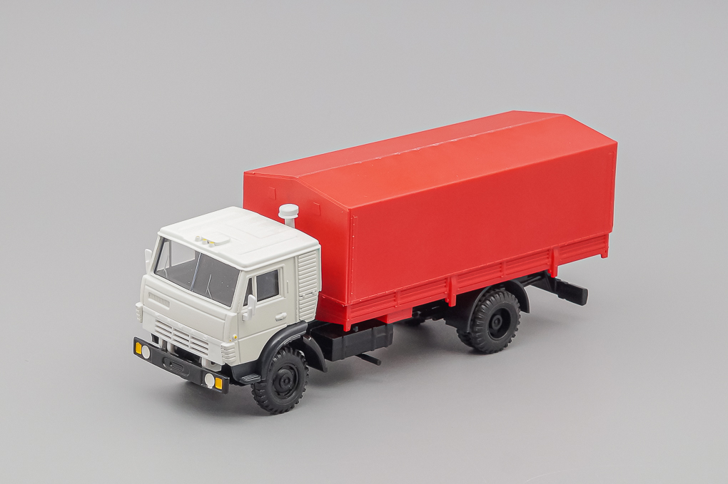 1:43 Камский 5325 бортовой с тентом, белый / красный - ELK-1099