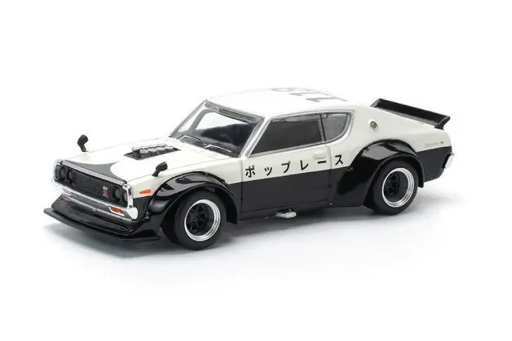 1:64 NISSAN Skyline GT-R V8 Drift KPGC110 Kenmeri *NPA Style*, black/white - PR640252