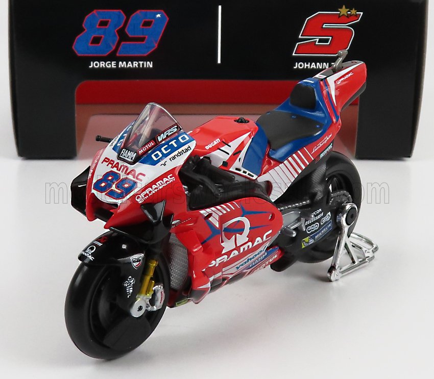 1:18 DUCATI Desmosedici Gp21 Pramac Racing Team №89 Motogp (2021) Jorge Martin, Red - 34379M