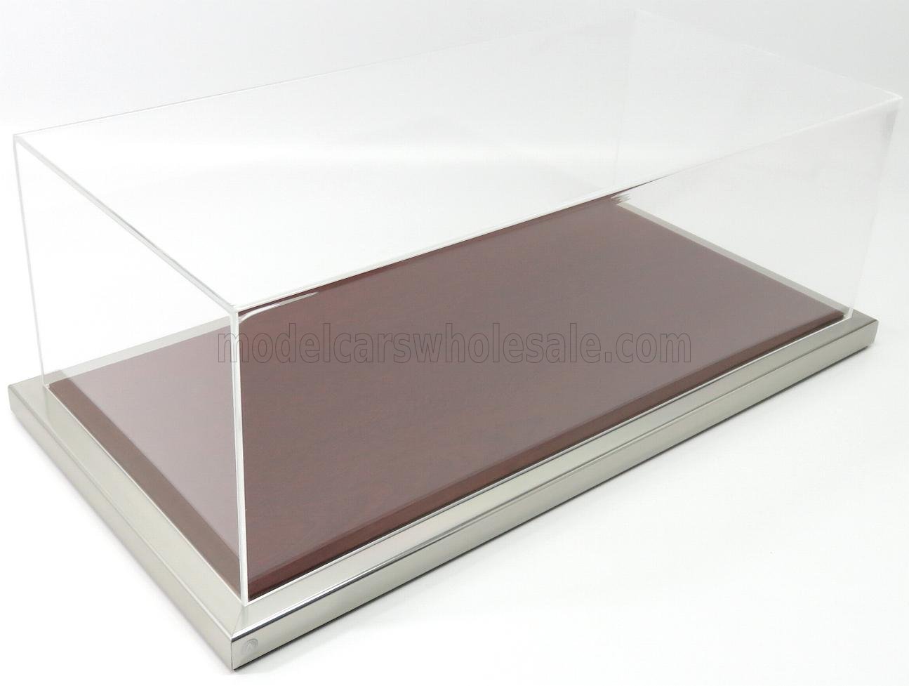 1:12 VETRINA DISPLAY BOX Molhouse Base In Legno - Wood Mahogany Base - Lungh.lenght Cm 51 X Largh.width Cm 24 X Alt.height Cm 19 (altezza Interna 15.3 Cm ), Plastic Display - ATL10161