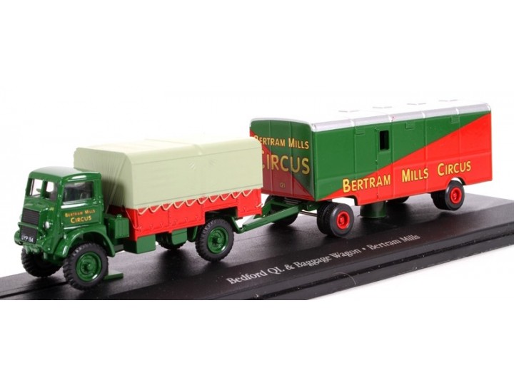 1:76 BEDFORD QL бортовой с прицепом Bertram Mills Circus, зеленый с красным - 4654109