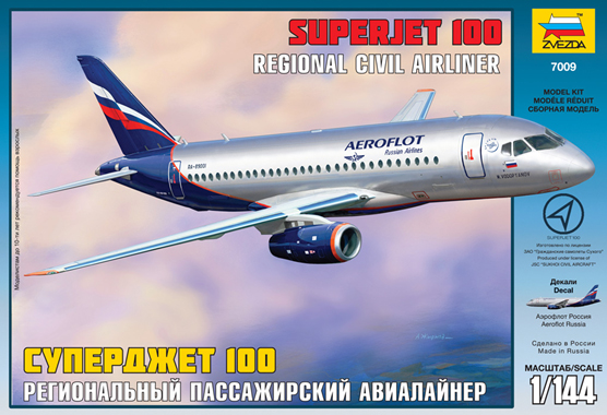 1:144 Сборная модель Сухой Суперджет 100 - 7009