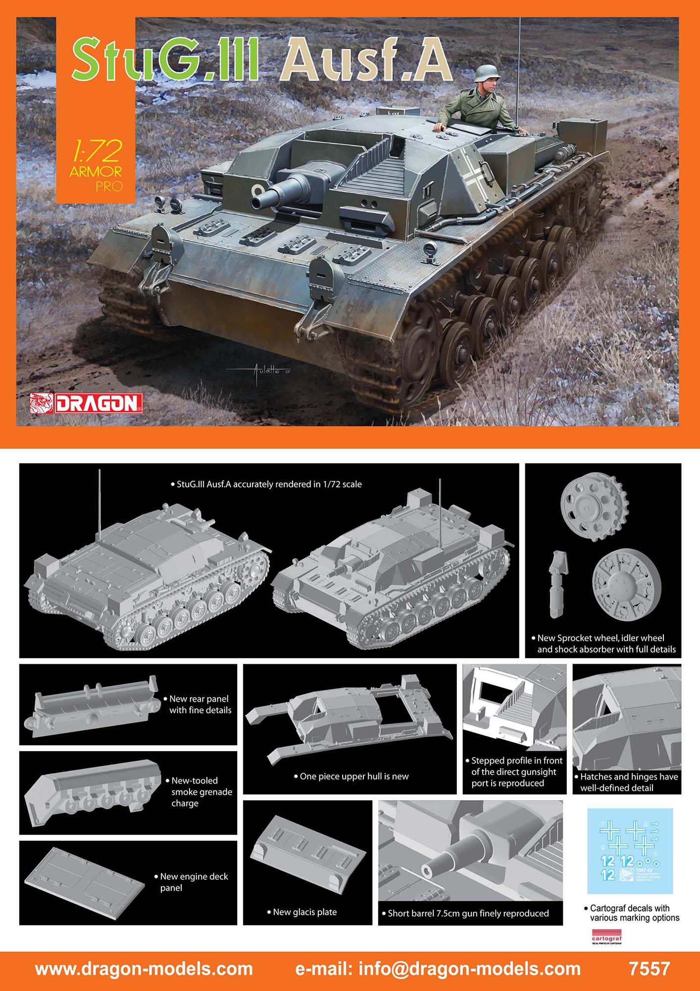 1:72 Сборная модель Немецкая САУ StuG.III Ausf. A - 7557