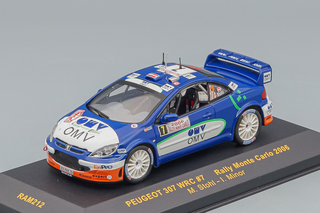 1:43 PEUGEOT 307 WRC 7 M.Stohl-I.Minor Rally Monte Carlo 2006, blue - RAM212-X1