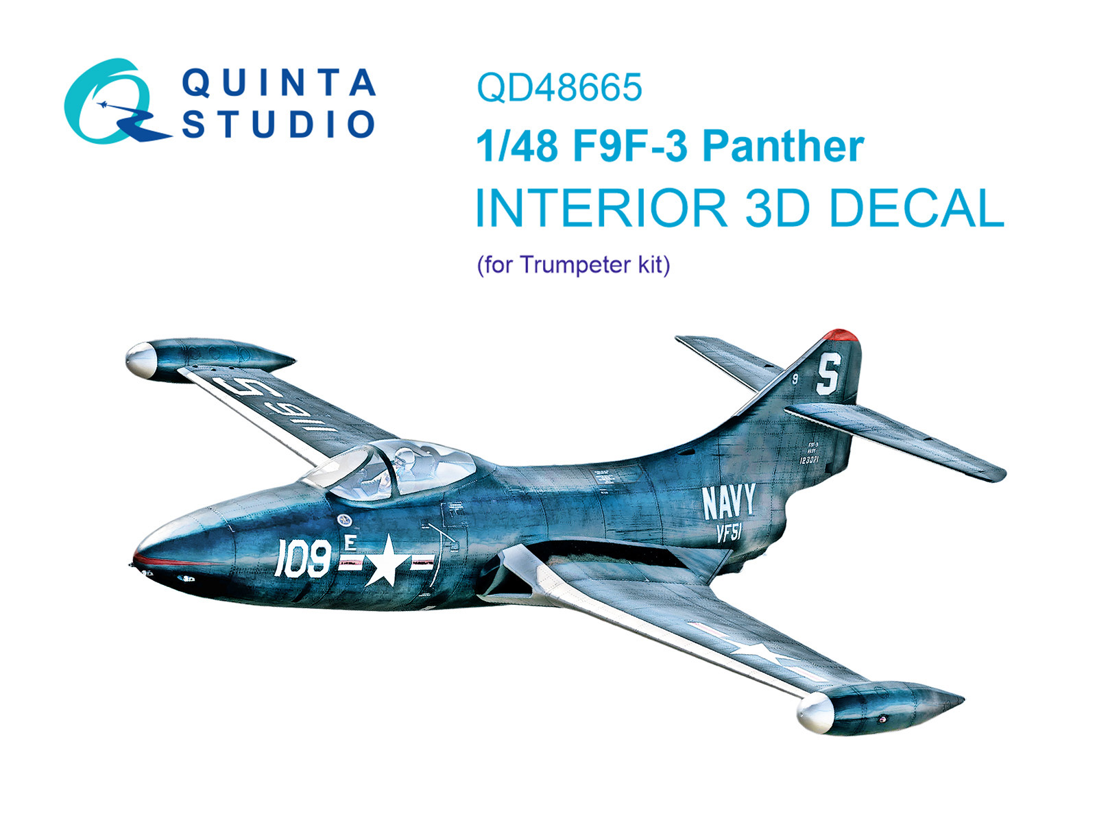 1:48 3D Декаль интерьера кабины F9F-3 Panther (Trumpeter) - QD48665