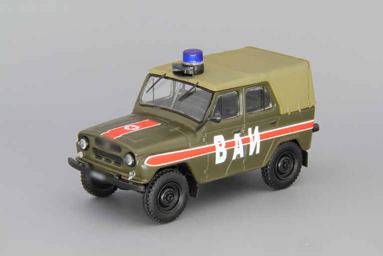 1:43 УАЗ 469 ВАИ, Автомобиль на службе 8, хаки - ANS008-X3