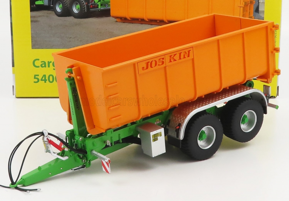 1:32 JOSKIN Silo-cargo Lift 5400 D18 Trailer For Tractor (2004), Orange Green - UH6353