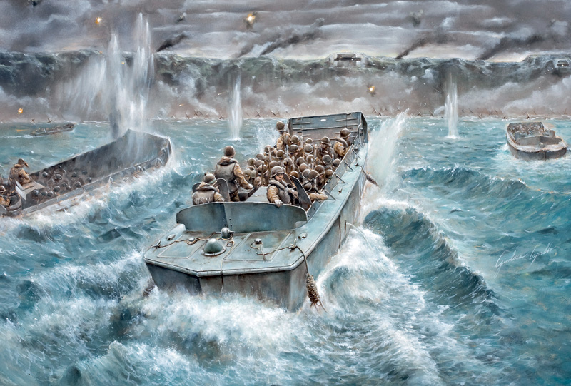 1:35 Сборная модель Десантное судно LCVP с пехотой США - 6524