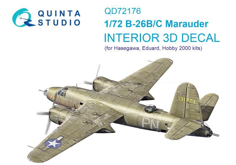 1:72 3D Декаль интерьера для B-26B Marauder (Hasegawa/ Eduard/ Hobby2000) - QD72176