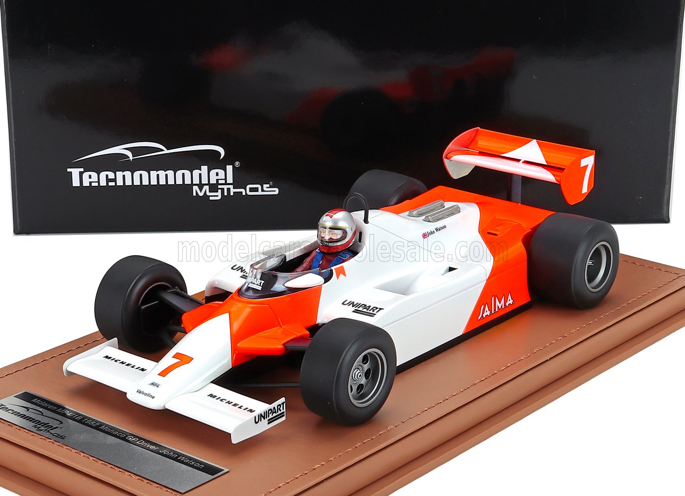 1:18 McLAREN F1  Mp4/1b Ford Cosworth N 7 Monaco Gp (with Pilot Figure) (1982) John Watson, White Red - TMD18-466D