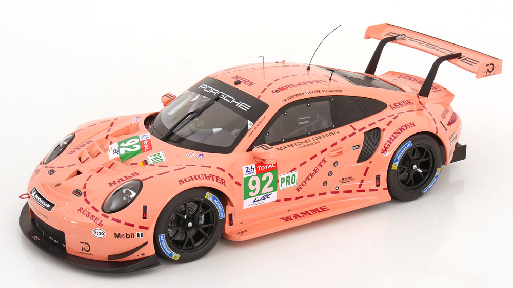 1:12 PORSCHE 911 (991) RSR Pink Pig №92 Winner LMGTE-Pro Class 24h Le Mans, Christensen/Estre/Vanthoor (2018), pink - LEGT12003