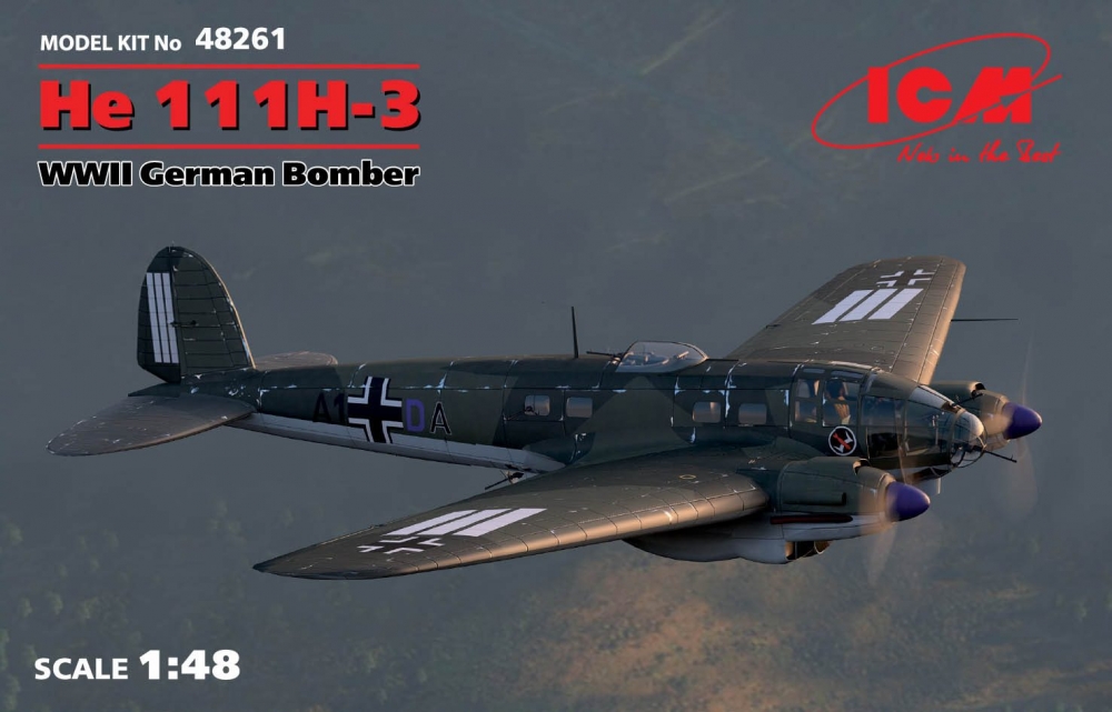 1:48 Сборная модель He 111H-3, Германский бомбардировщик ІІ МВ - 48261