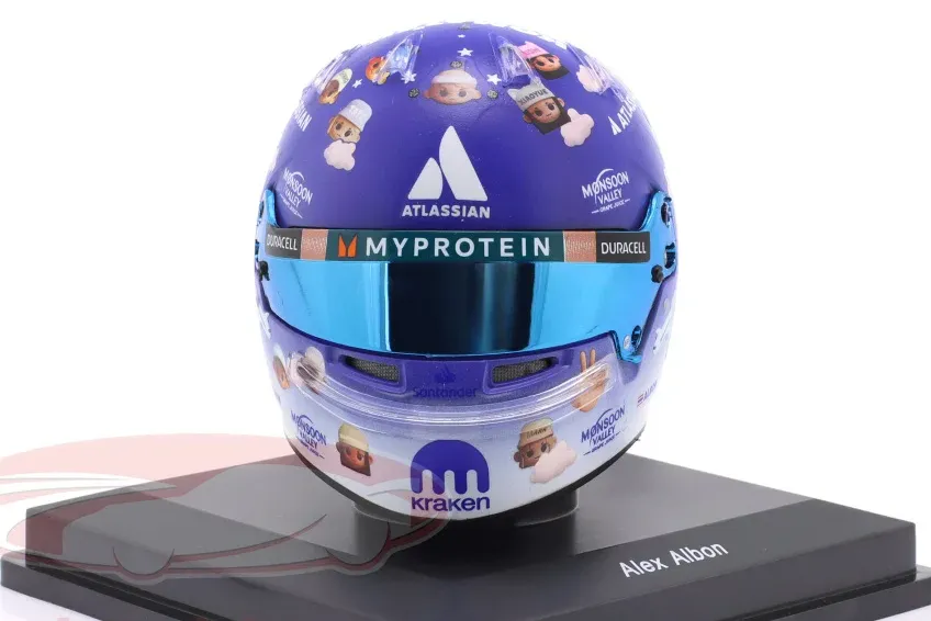 1:5 MINI HELMET Williams Racing #23 8th British GP Formula 1 Alex Albon  (2025) - 5HF219