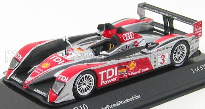 1:43 AUDI R10 Tdi N 3 4th Le Mans 2008 L.luhr - M.rockenfeller - A.premat, Silver Red Black - 400089803
