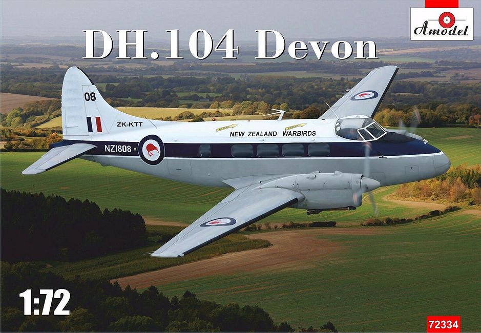 1:72 Сборная модель Британский пассажирский самолет de Havilland DH-104 Devon - 72334