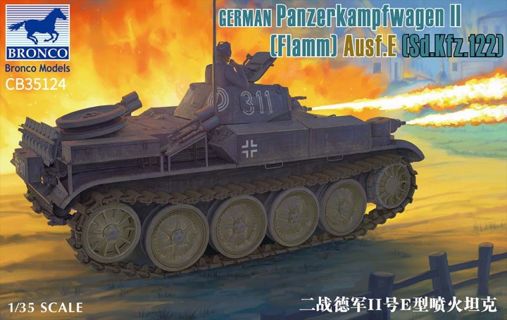 1:35 Сборная модель German Panzerkampfwagen II (Flamm) Ausf.E (Sd.Kfz.122) - CB35124