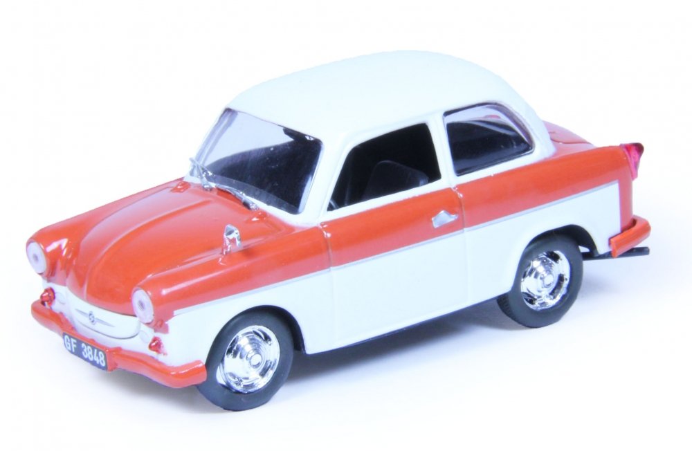1:43 TRABANT P50, Автолегенды СССР 173, красно-бежевый - AL173